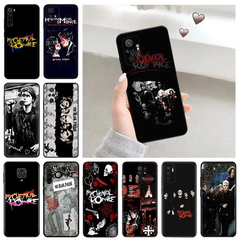 Черный матовый противоударный чехол для телефона Xiaomi Mi 11 11T 10 10T Lite Note My Chemical Romance