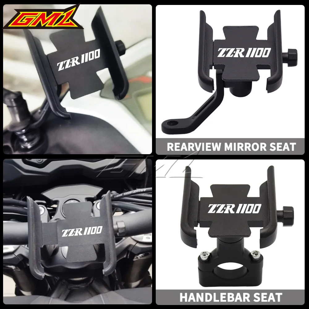 

For kawasaki ZZR1100 ZZR 1100 Universal Motorcycle Rearview Mirror handlebar Mobile Phone Holder GPS Stand Bracket Navigation
