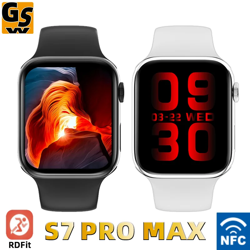 

New Watch Serie 7 IWO S7 PRO MAX 2022 Men Smart Watch NFC Fitness Wireless Charging Fitness Tracker smartwatch PK Poco watch HD7