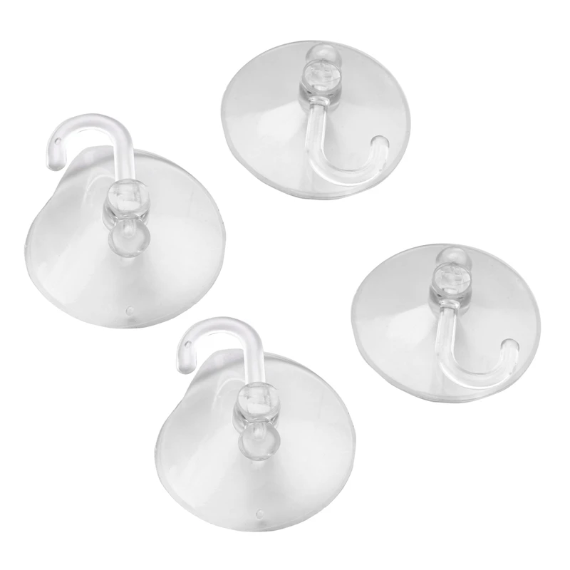 

40 X Suction Cups Clear Plastic Cups With Metal Hooks Window Decoration Cabinet Sucker Perfect For Christmas Decorations