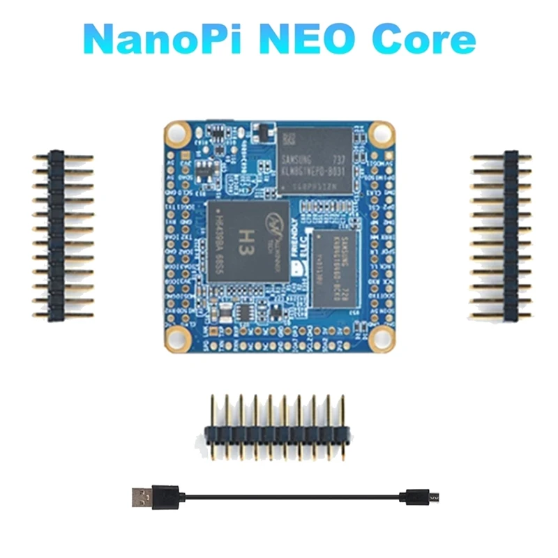 Купи Nanopi NEO Core плата + контактный разъем + Кабель Micro-USB 512 МБ + 8 Гб Allwinger H3 Quad Core Ubuntu Core Iot макетная плата за 1,638 рублей в магазине AliExpress