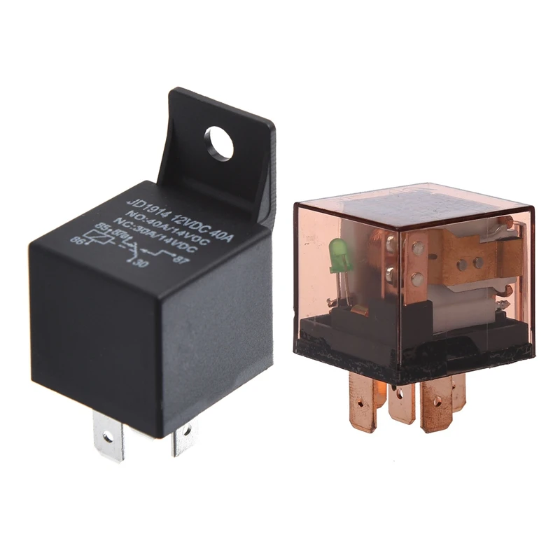 

2 шт. 1NO 1NC SPDT 5-контактный зеленый световой индикатор автомобильное реле для грузовика 12 В постоянного тока 40 А и 24 В 80 А постоянного тока