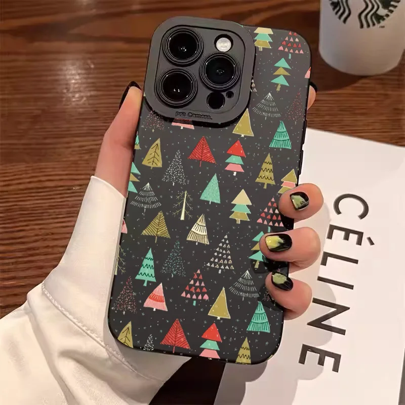 Nice Christmas Tree Graphic Pupil Full Screen Phone Case For OPPO A93 A91 A76 A74 A72 A71 A55 A54 A53 A9 A15 A7 A16 4G 5G Cover