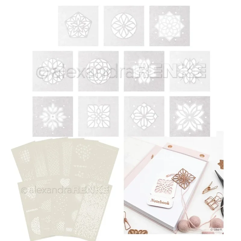 Stern Geometrisches Mosaik Punkteketten Herz Орнамент Металлические штампы Штампы Трафарет