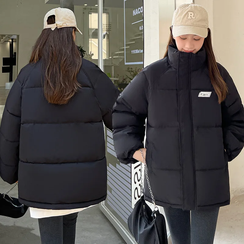 The new 2022 brief paragraph bread served han edition loose cotton female students fashion thin down cotton-padded jacket coat