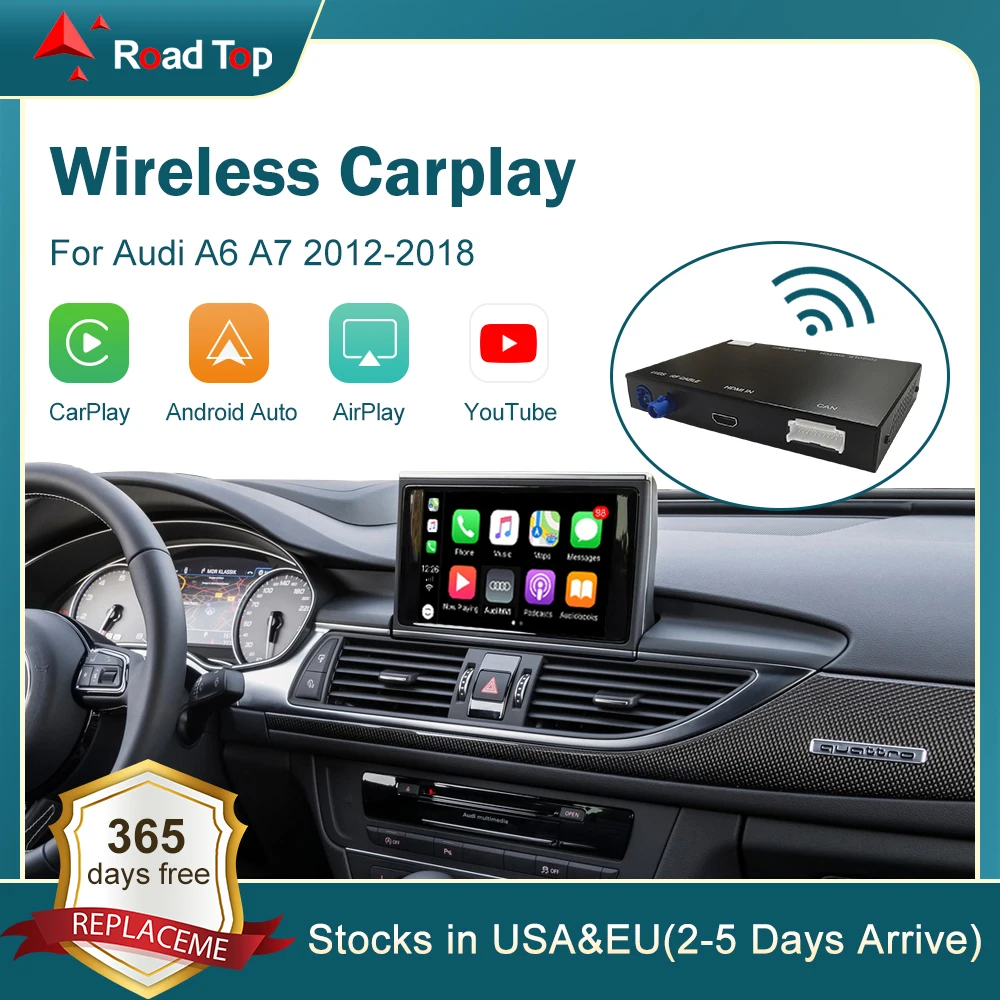Беспроводной интерфейс Apple CarPlay Android для Audi A6 A7 2012-2018 с зеркальным соединением AirPlay