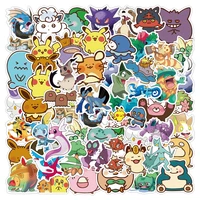 50 sheetspack q version pet elf pikachu graffiti stickers pokemon waterproof luggage notebook scooter stickers