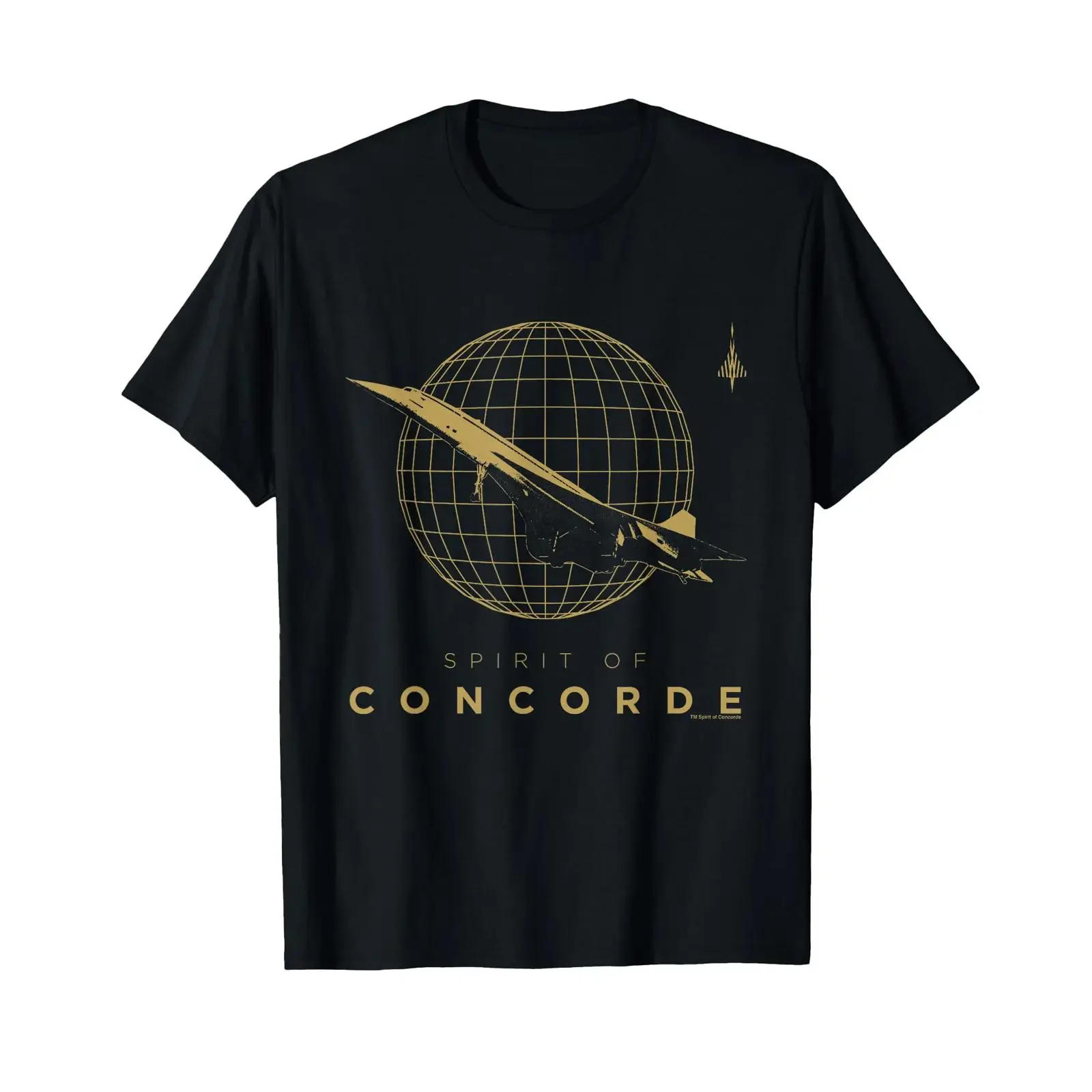 Фото Футболка Spirit Of Concorde Aeroplane Golden Globe Takeoff, винтажная, с эффектом потертости, мужская, для повседневной носки, мягкая, повседневная, с графическим принтом №1
