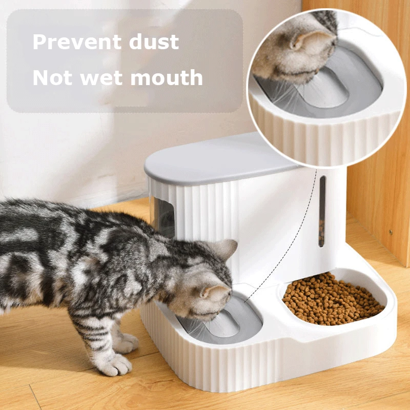 

3L Kitten Cat Bowl Pet Automatic Feeder With Dry Food Storage 0.85L Separable Cat Drinking Water Water Dispenser Pet Supplies