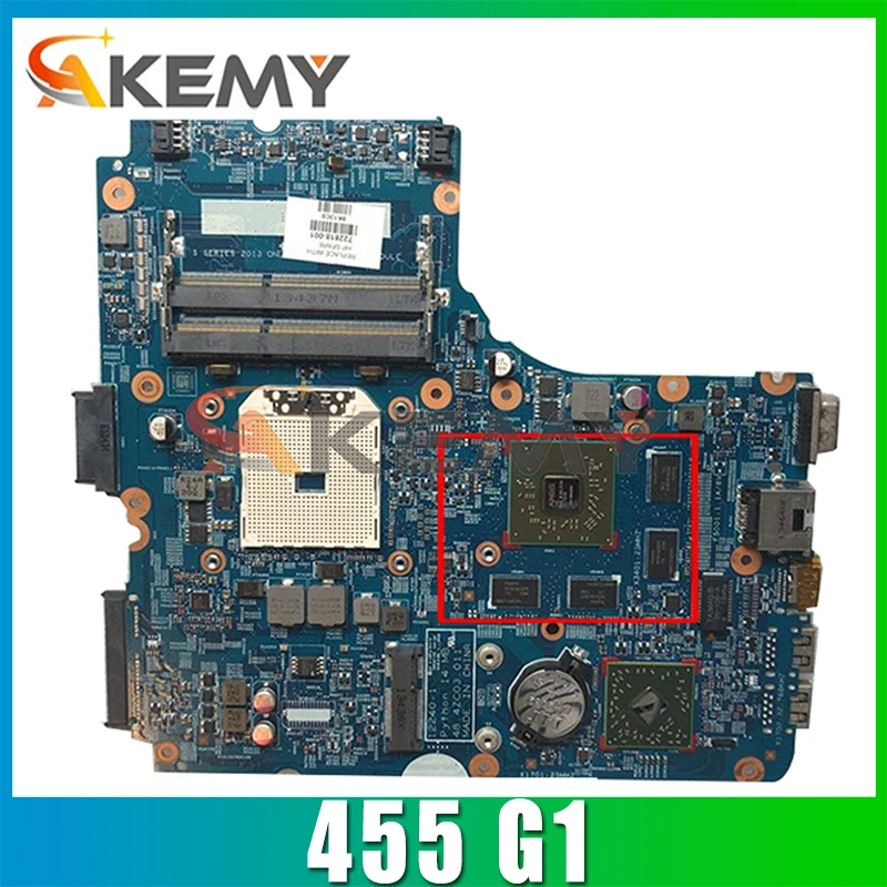 

Akemy 722818-001 722821-001 722821-501 722821-601 48,4zcw03. 011 12240-1 для HP 455 G1 445 G1 протестированная Материнская плата ноутбука ОК