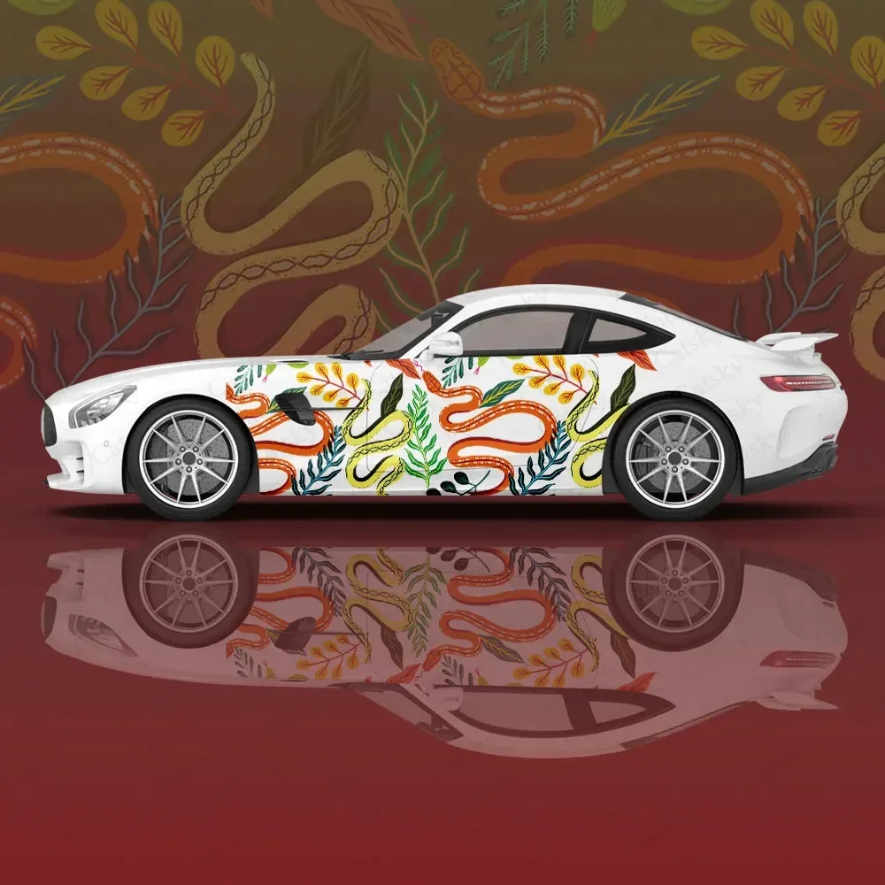 Листья и змеи дизайн животных наклейки на кузов автомобиля Itasha виниловая боковая