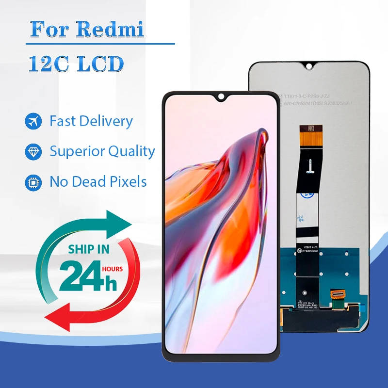 

6.71 Inch For Xiaomi Redmi 12C Lcd Touch Panel Screen Digitizer Assembly 22120RN86G Display Free Ship With Tools Brand New