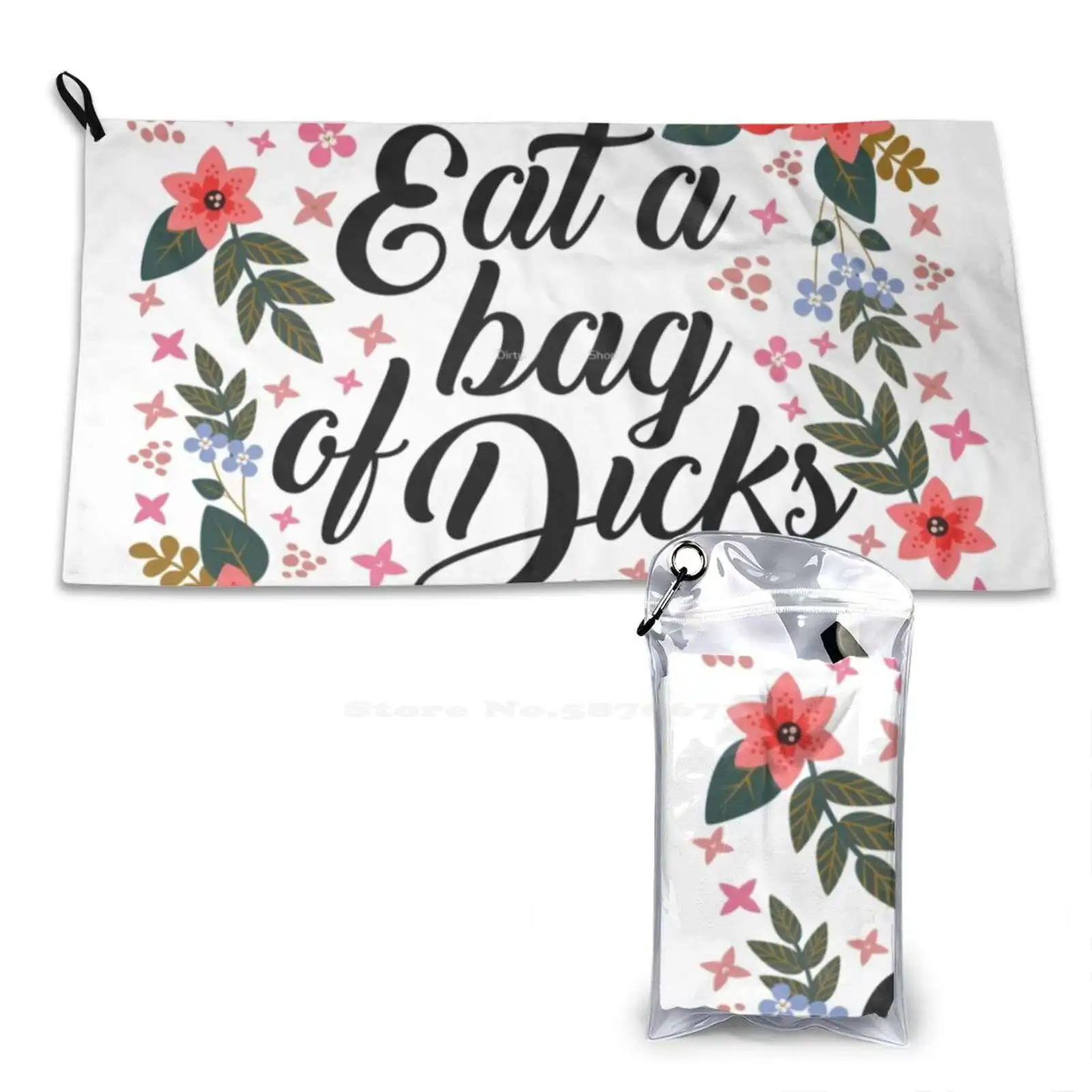 Sport Soft Towel Eat A Of Dicks Rude Offensive Floral Funny Sayings Swear Words