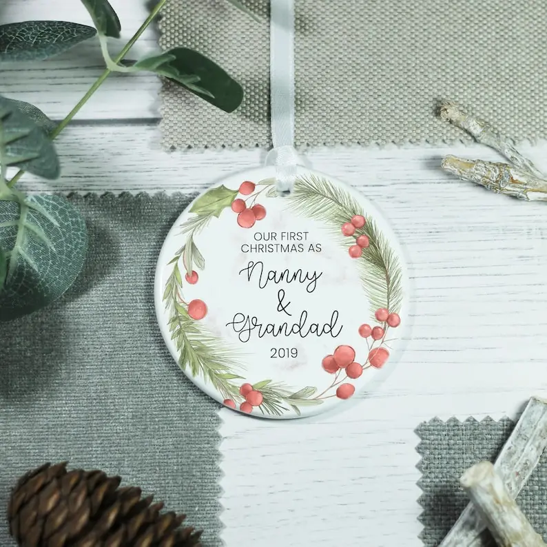 Оригинальное рождественское керамическое украшение для бабушки и дедушки