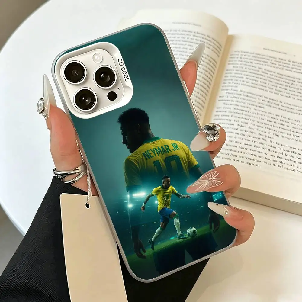 Чехол для телефона NO-010-N- с изображением Неймара для iPhone 17 Air 16 15 14 13 12 11 Pro Max, белый, серебристый, жесткий чехол (art.: 3920dae07ba2d) - 3920dae07ba2d