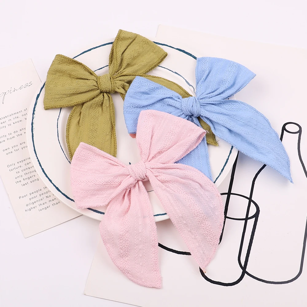 

1Piece 4.5'' Solid Color Large Bows Hair Clips For Cute Girls Cotton Bowknot Hairpins Boutique Barrettes Kids Hair Accessories