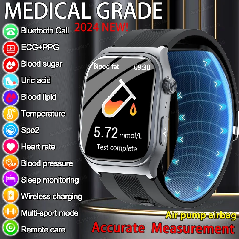 Медицинские липидные в крови мочевая кислота умные часы Bluetooth-вызов ЭКГ для