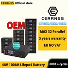 Аккумуляторная батарея LiFePO4, литий-железо-фосфат, Встроенный BMS, 48 В, 100 Ач, 200 ач, для освещения дома, без НАЛОГА