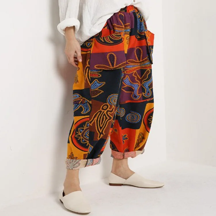 

Baggy Cotton Linen Harem Pants Men Hip-hop Women Wide Leg Loose Trousers Casual Vintage Long Pants Pantalones Hombre 2022