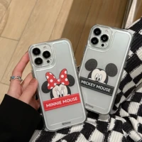 cute disney mickey minnie mouse phone case for iphone 11 12 13 pro max x xs xr 7 8 plus shockproof transparent protector cover