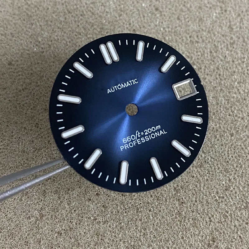 Sunburst dial blue black white green striped nails with Japanese C3 luminous fit nh35 nh36 4R36 7S movement