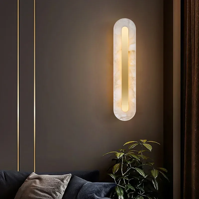 

Art Lightings Modern Suitable For Living Copper Marble LED Wall Lamps Is Room, Corridor, Study, Bedroom, Bedside Lighting Device