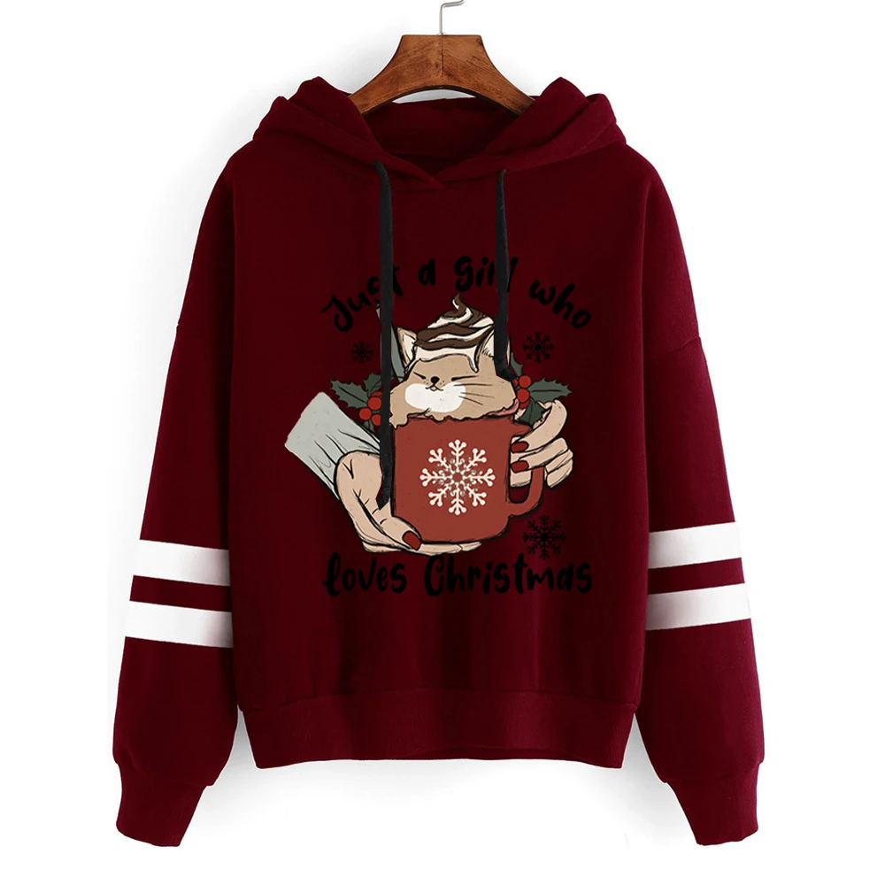 Just A Girl Who Love Christmas Hot Anime Kawaii Hoodies Men or Women Short Sleeve Sweatshirt  2022 Fashion Hoddie for Teens