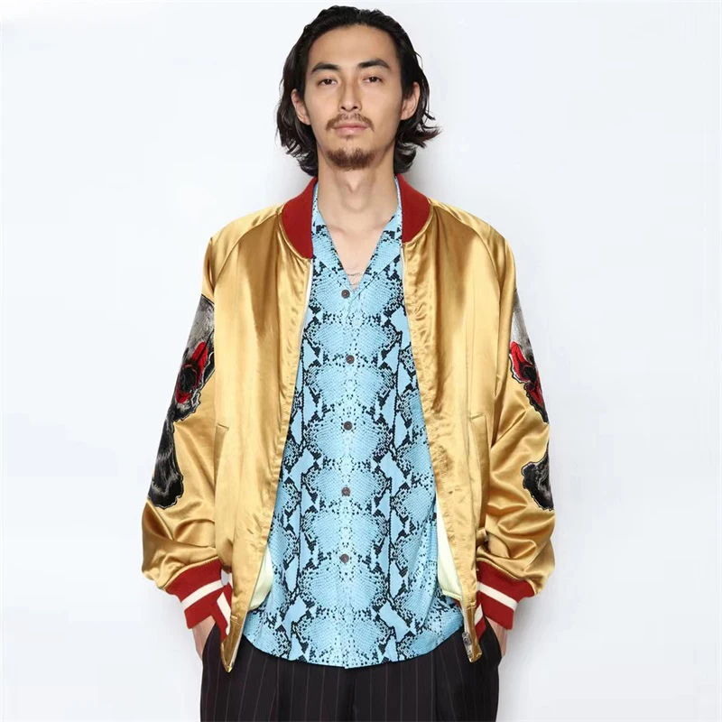 WACKO MARIA Shirt Men Women 1:1 Oversize Casual Snake Print Rayon Wacko Maria Hawaiian Shirt