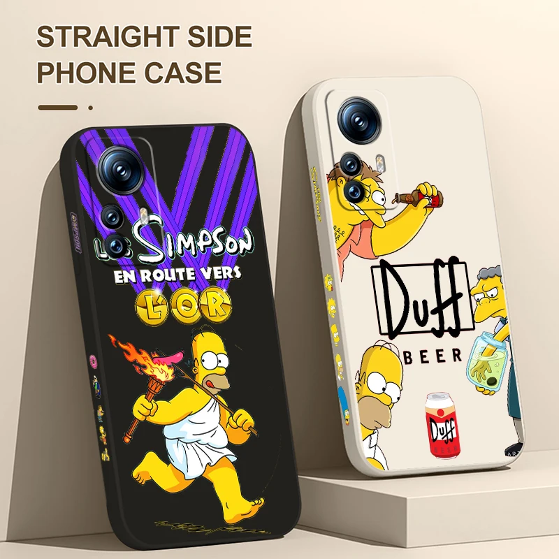 

Simpsons Family cute love Liquid Left Rope Phone Case For Xiaomi 12T 12S 12 11 Ultra 11T 10T 9T Note10 Pro Lite 5G Cover