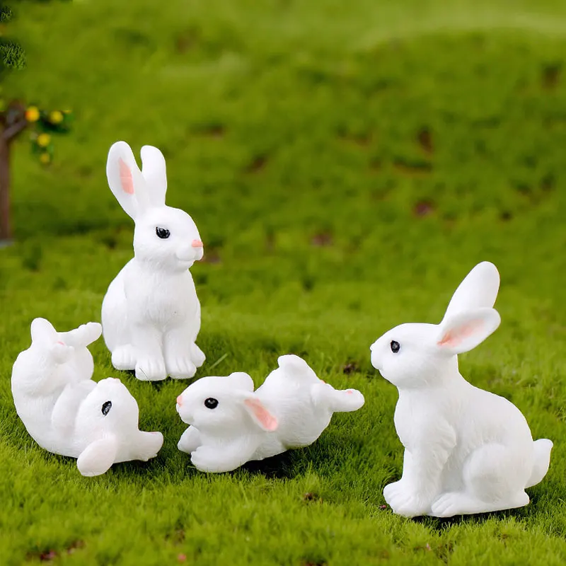 

Rabbit Ornaments Cute Resin Bunny Ornament Home Miniature Landscape Decoration Mini Bunny Miniature Figurines Home Easter Decor
