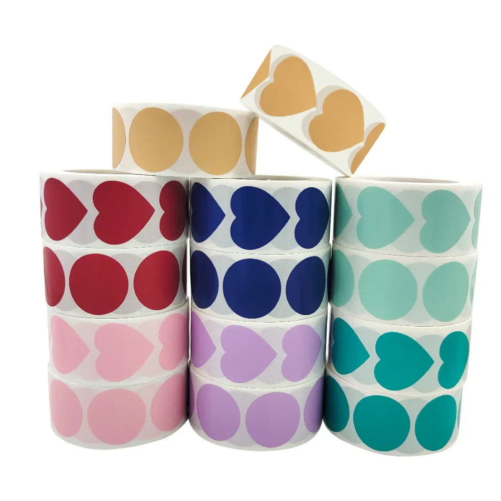 

1inch Colorful Love Stickers Heart shaped Stickers Wedding gift Sealing stickers Envelope Seal Labels Packaging Decorations