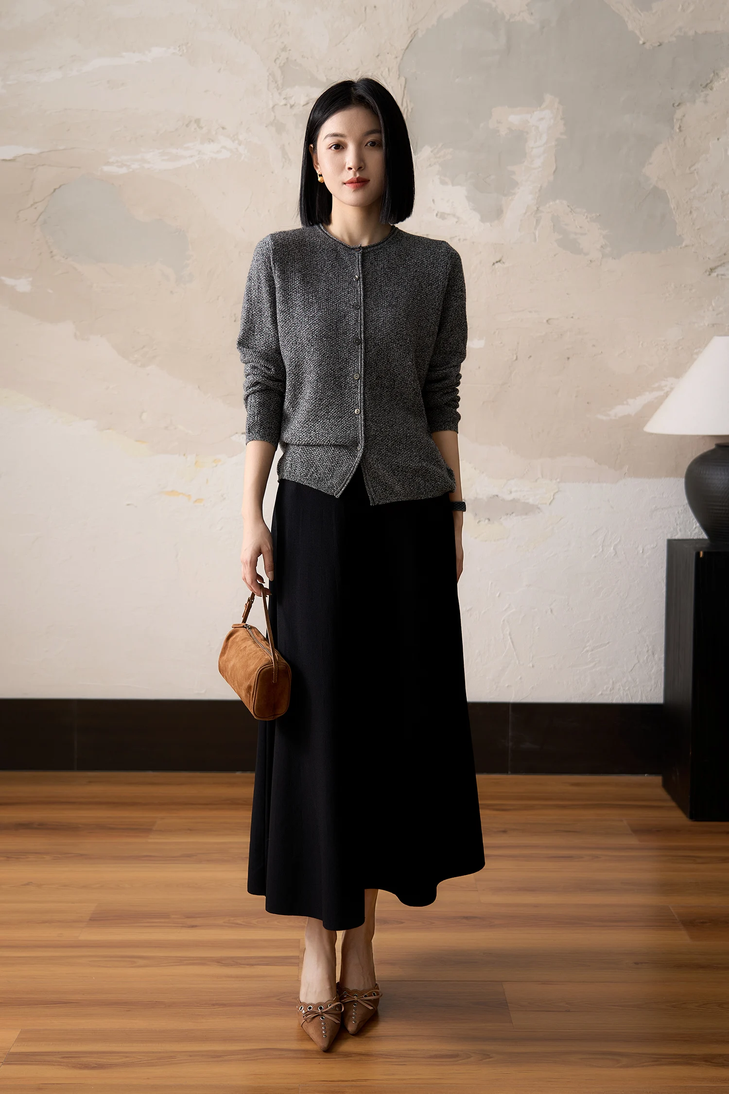 Итальянский ремесленный кашемировый кардиган из органической