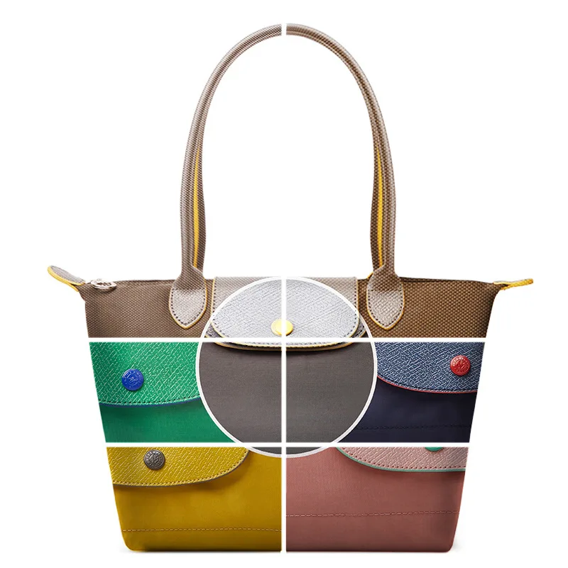 

New 70th Anniversary Dumpling Bags Nylon Embroidered Long Handle Portable Shoulder Bag Large Capacity Women's Tote Bag Handbags