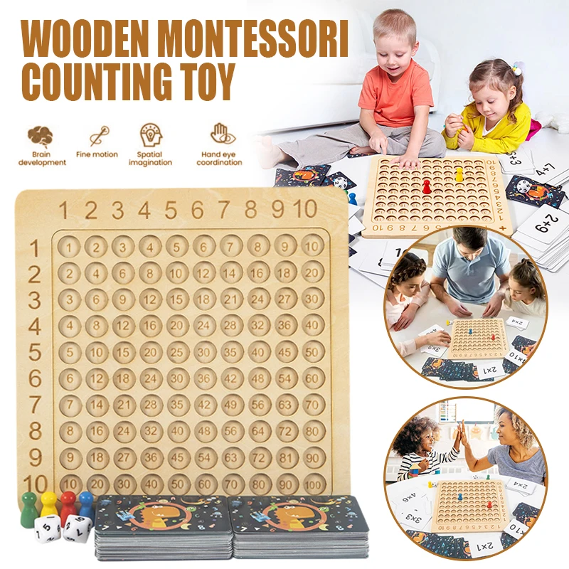 

Wooden Montessori Multiplication Addition Board Counting Math Arithmetic Teaching Aids For Kids Child Learning Educational Toys