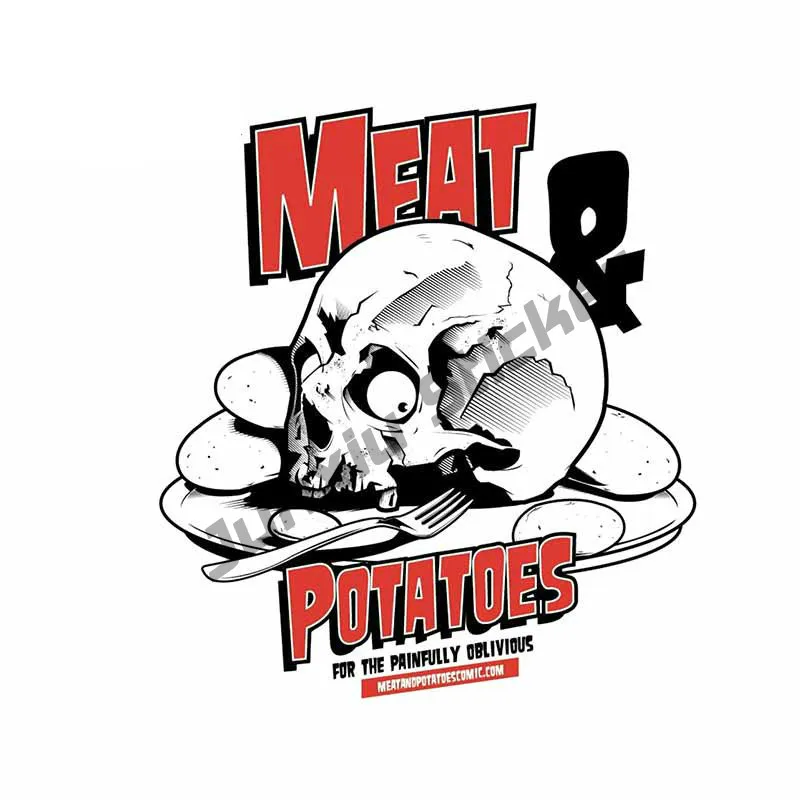 

Meat and Potatoes with Mockery Graphics Car Sticker and Decal for Rear Windshield Window Trunk Bumper Auto Decoration KK13*12cm