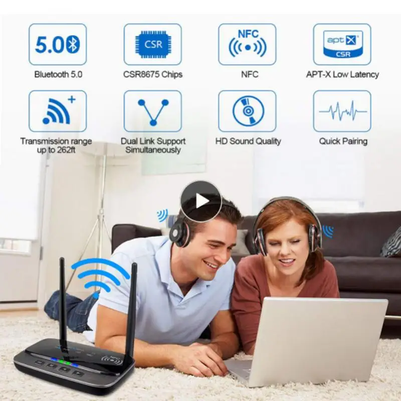 

High Fidelity Wireless Adapter 5.0 3.5mm Aux 5.0 Receiver Transmitter Aux Audio Adapter