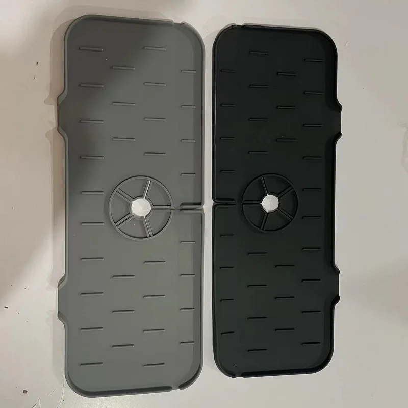 

M17D Faucet Absorbent Mat Silicone Faucet Absorbent Mat Dish Drying Mat Countertop Protectors Kitchen Washable Splash Catcher