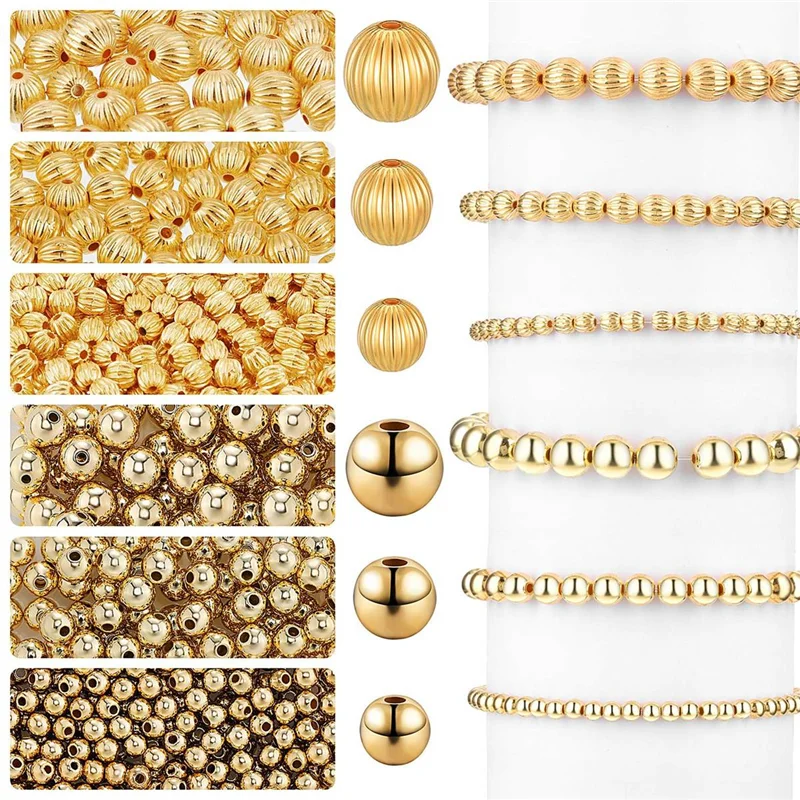 

1200 Pieces Spacer Beads and Lantern Loose Beads Pumpkin Shape Spacer Beads for Bracelet Necklace Jewelry Crafts