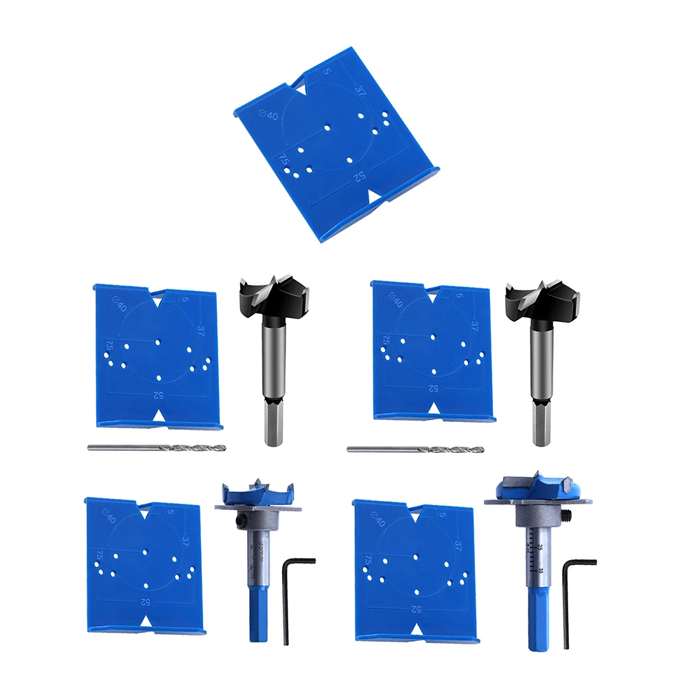 

Drill Bits Clamp Kit Guide Wood Hand Tools for Woodworking Drilling Locator Positioning Ruler for Door Cabinet