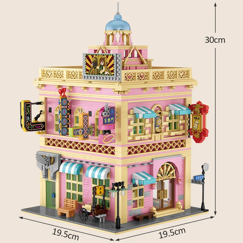 

Mini City Street View Traditional House Architecture Building Blocks Friends Castle Villa Figures Bricks Toys For Children Gift