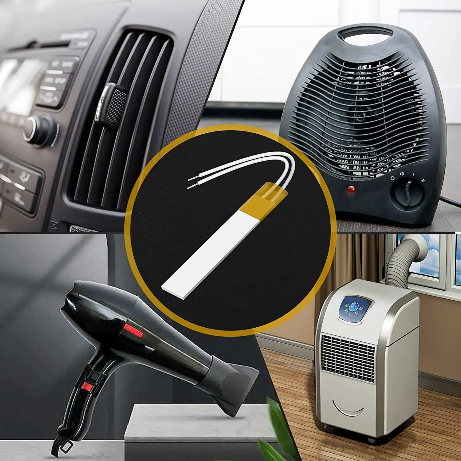 12V/24V/36V Heating Film Plate Ceramic Thermostat Heater Pad 200℃-300℃ High-temperature HTCC Heating Plate Element Customerized