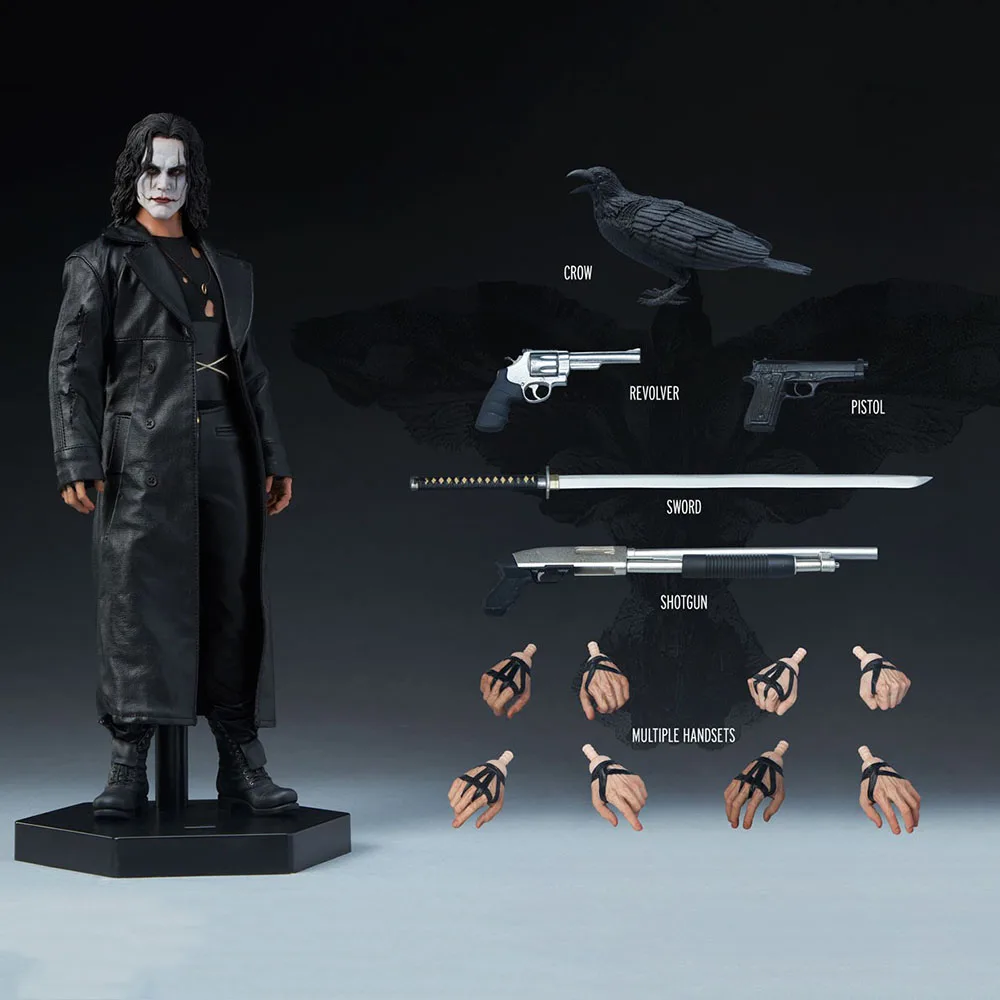 

In Stock Sideshow 100449 1/6 Scale The Crow Brandon Lee Figure 12 inches Action Head Body Full Set Model for Collection