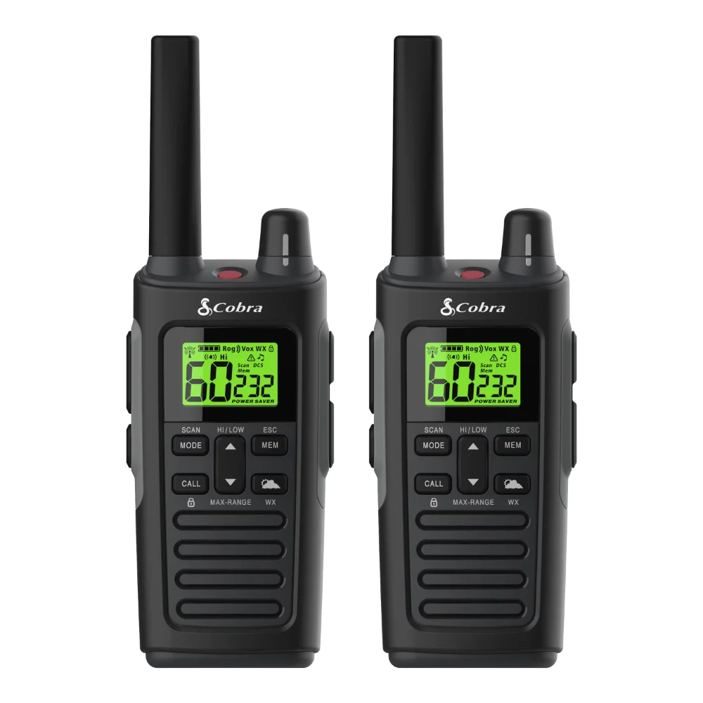 RX685 Walkie Talkies Two-Way Radios (Pair) | Up to 40-Mile Range and 60 Channels with 121 Privacy Codes | IP54 Waterproof