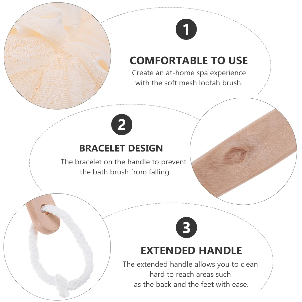 Loufa Puff скруббер для ванны губка спины щетка с длинной ручкой мужской душ мужская