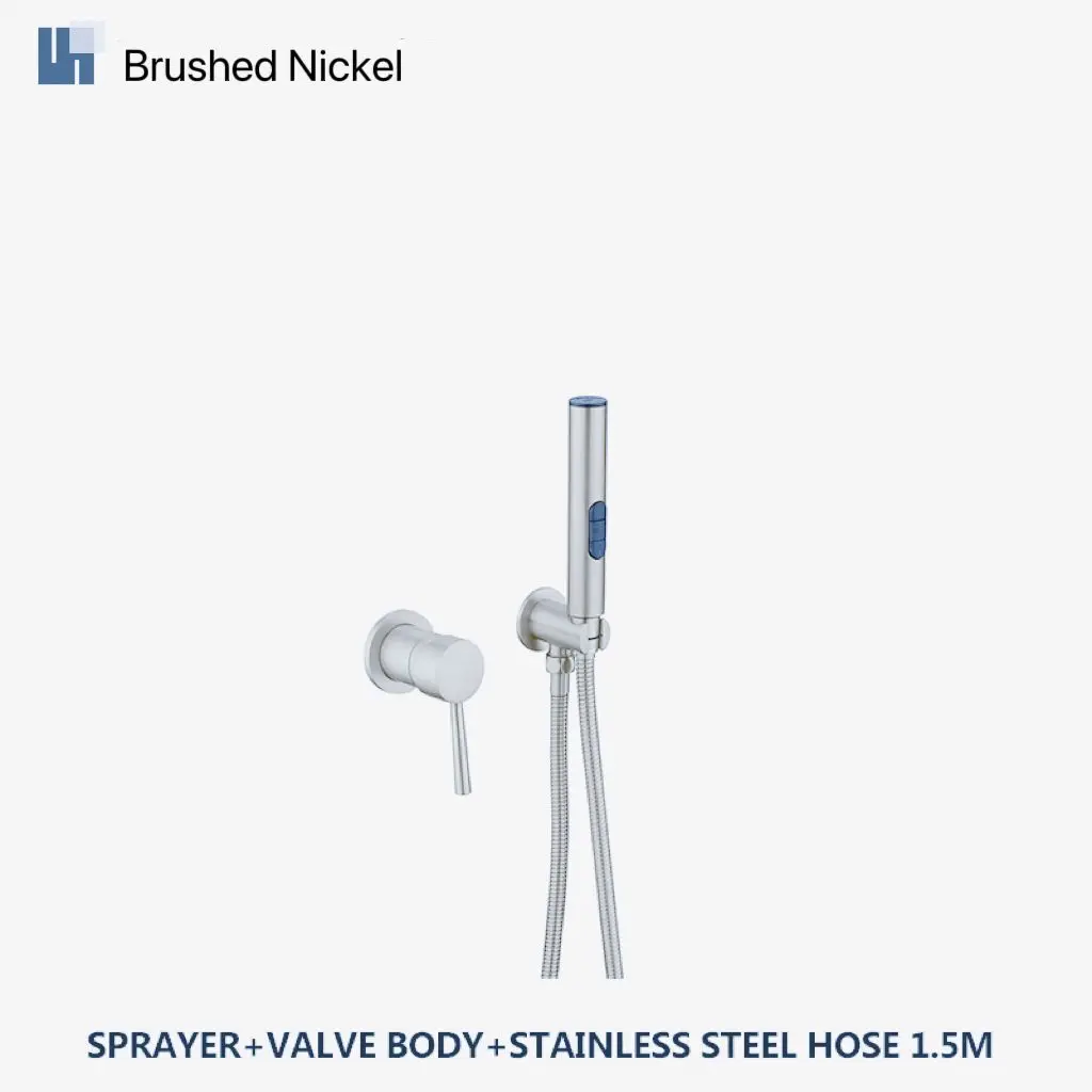 

Смесители для душа из матового никеля, латунный гигиенический спрей Shattaf, круглый кран, смеситель для горячей и холодной воды, туалет, ванная комната, биде, душ