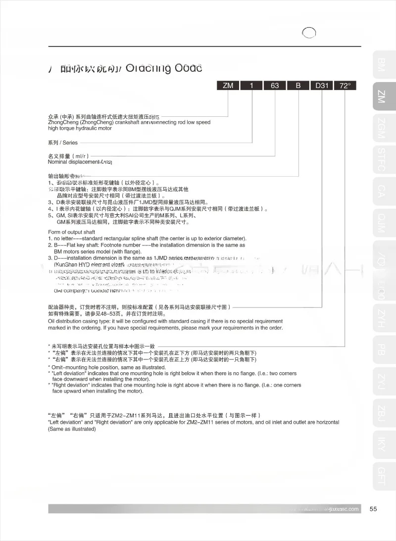 Поставка серии Zm31 Внешний пятизвездочный низкоскоростной гидравлический