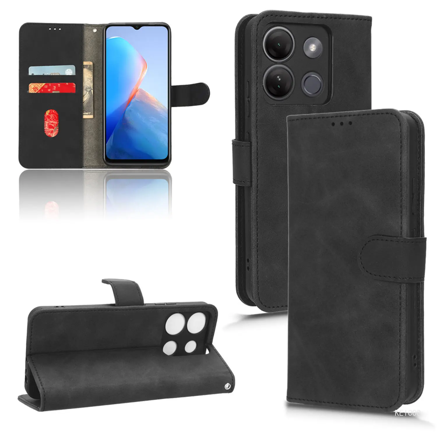 

Card Storage Bag Case for Infinix Smart 7 6 HD Plus Smart7 Smart6 X6516 X6511B Housing Wallet Clip Stand Holder Leather Cover