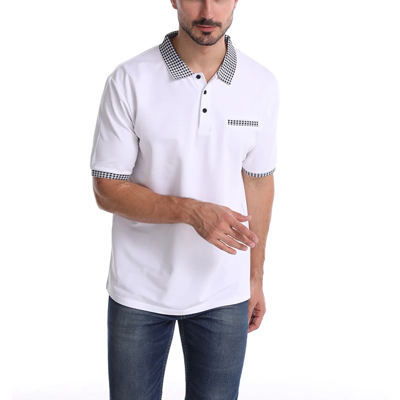 DINGSHITE High Quality Men's Short Sleeve POLO Shirts Fake Pocket Design Fashion Tops