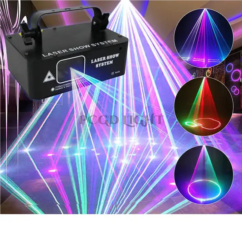 PINCHENG Dj laser disco lamp 500mw RGB Sound activity stage Lazer beam lights for nightclub holiday lighting