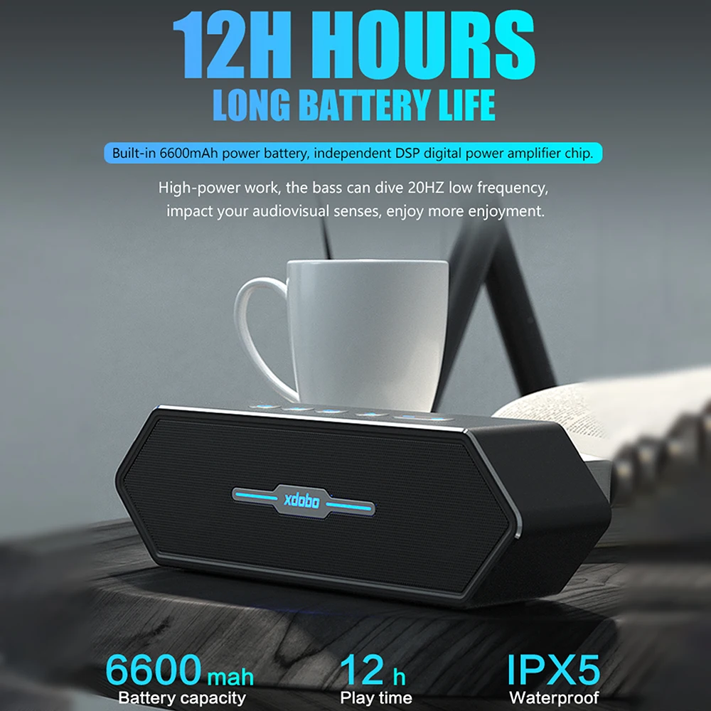 

XDOBO Nirvana 50W High Power Game Bluetooth Speaker TWS 360 Stereo Surround Subwoofer Home Theater Sound Bar For Computer
